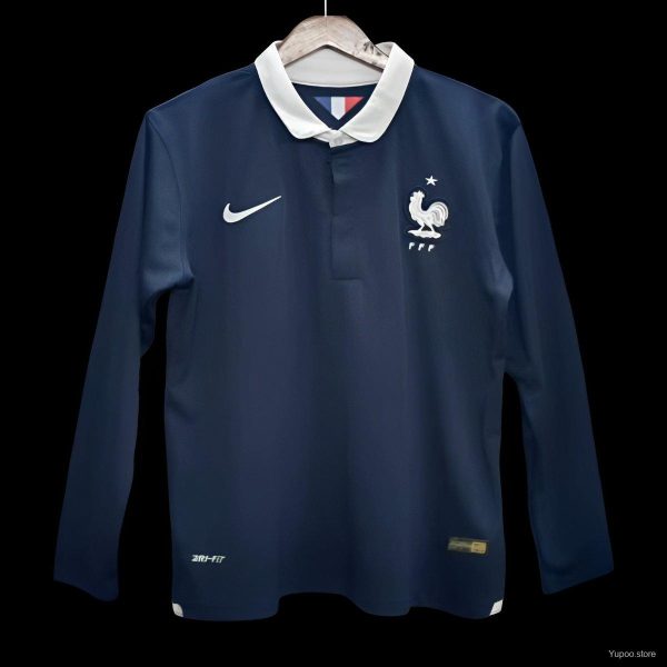 Retro 2014 France Home Long Sleeve Jersey