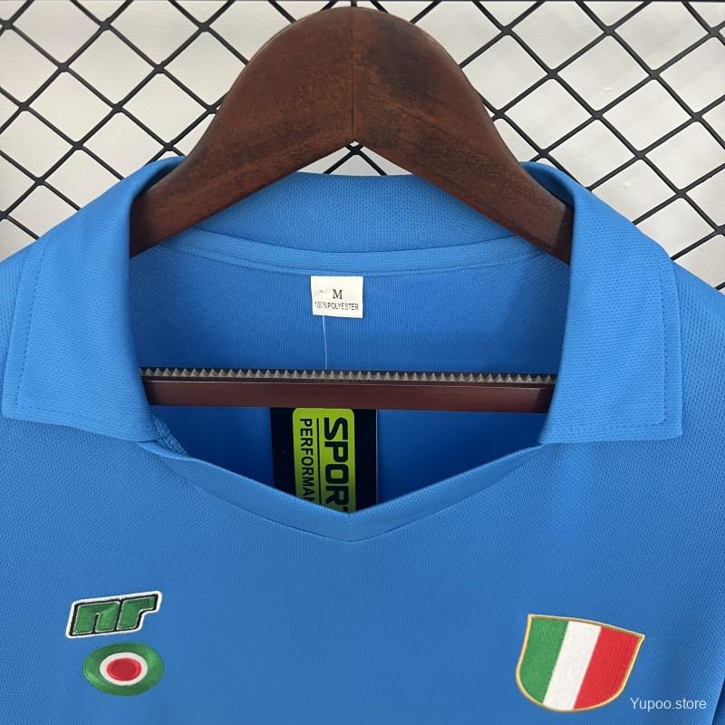 0811023b424a98c9.jpg 87/88 Retro Long Sleeve Napoli Home Jersey - Image 3