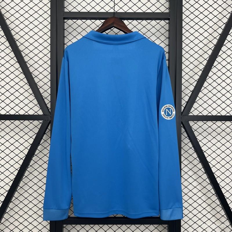 0e83694b702fd9f7.jpg 87/88 Retro Long Sleeve Napoli Home Jersey - Image 6