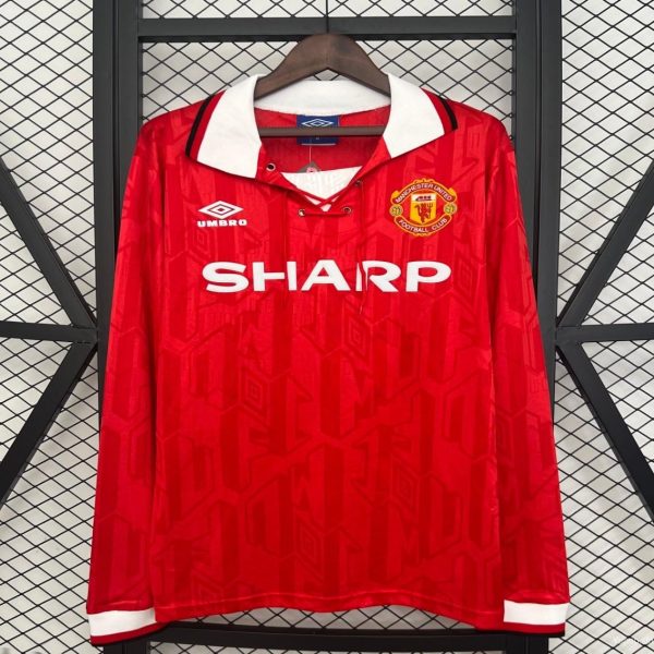 92/94 Retro Long Sleeve Manchester United Home Jersey