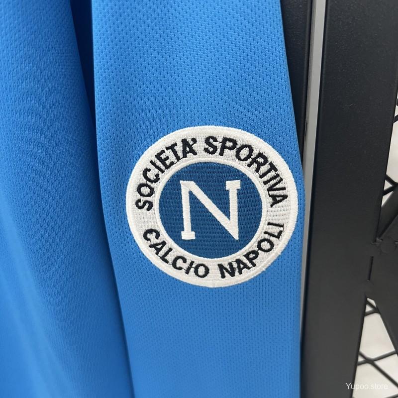 122883e9d13cdf58.jpg 87/88 Retro Long Sleeve Napoli Home Jersey - Image 5