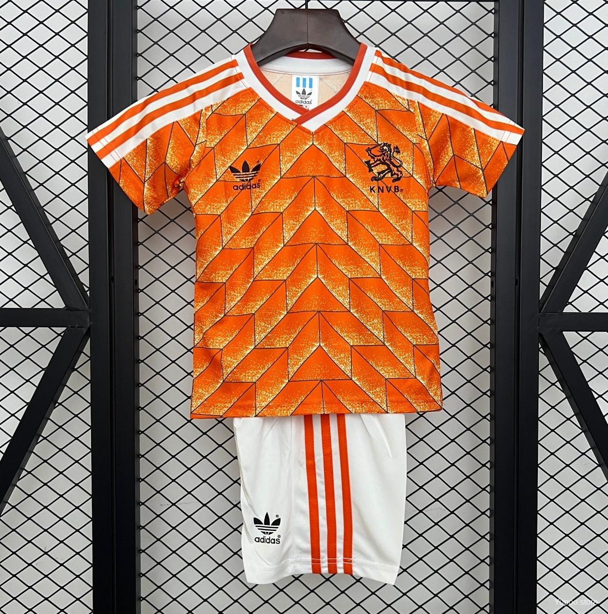 1f286e8a4e73e19a95ad0c39.jpg Retro 1988 Kids Netherlands Home Size 16-28 Jersey - Image 1