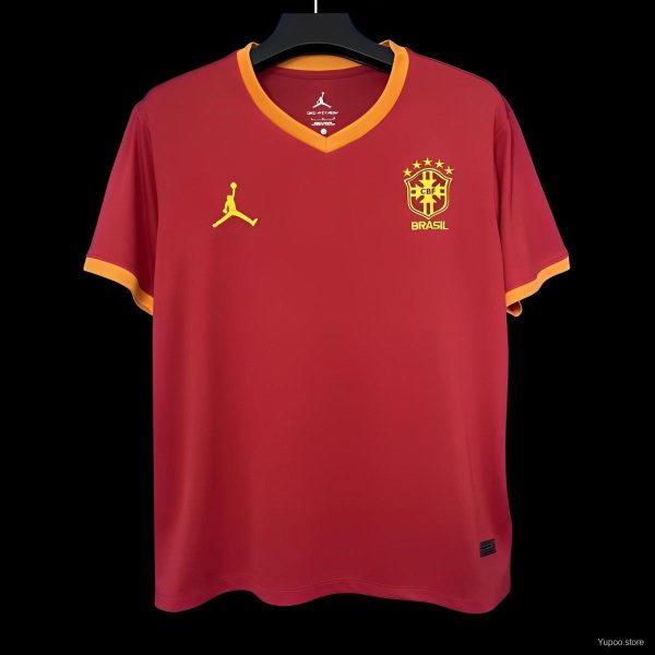 22bfb8aff0627a79670a62e4.jpg 2025 Brazil Jordan Red Pre-Match Jersey