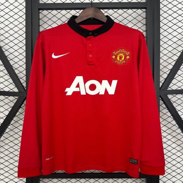 13/14 Retro Long Sleeve Manchester United Home Jersey
