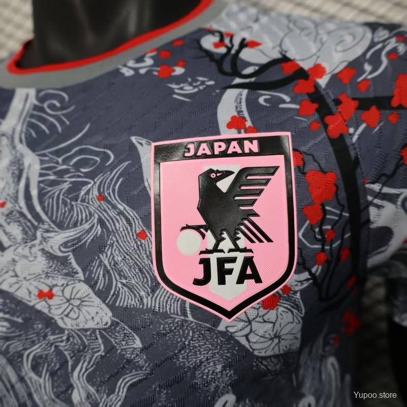 2c7a9961e6ea04b8.jpg Player Version 2025 Japan Gray with Traditional Dragon and Cherry Blossom Pattern Jersey - Image 4