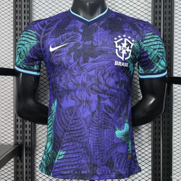 Player Version 2025 Brazil Purple with Tropical Leaf Pattern Jersey