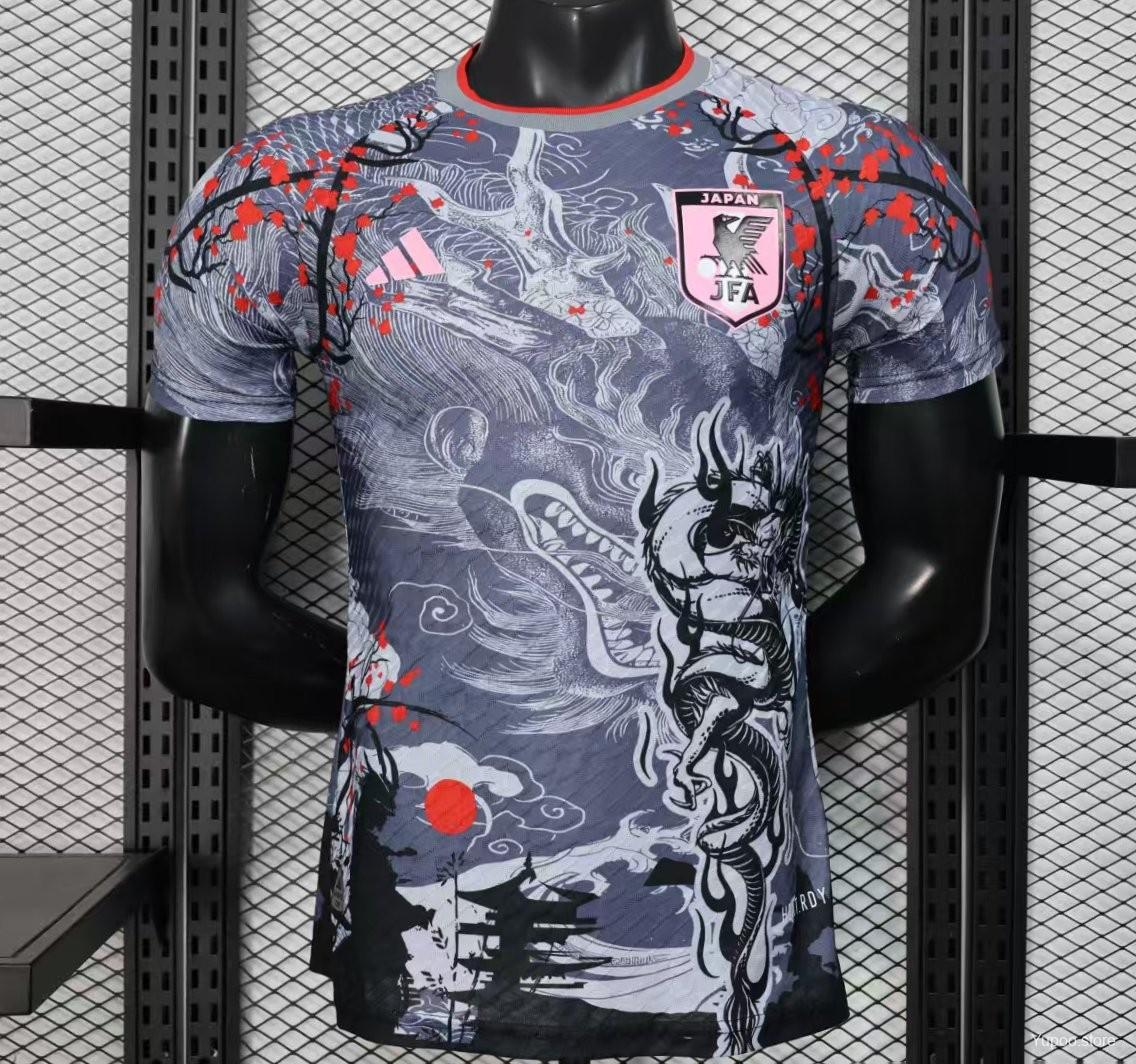 30a20fc64afdca9780d31a6e.jpg Player Version 2025 Japan Gray with Traditional Dragon and Cherry Blossom Pattern Jersey - Image 1