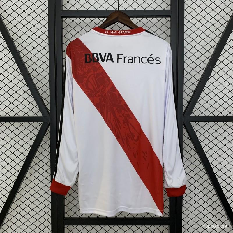 3b91a2bb253ad28c.jpg 13/14 Retro Long Sleeve River Plate Home Jersey - Image 6