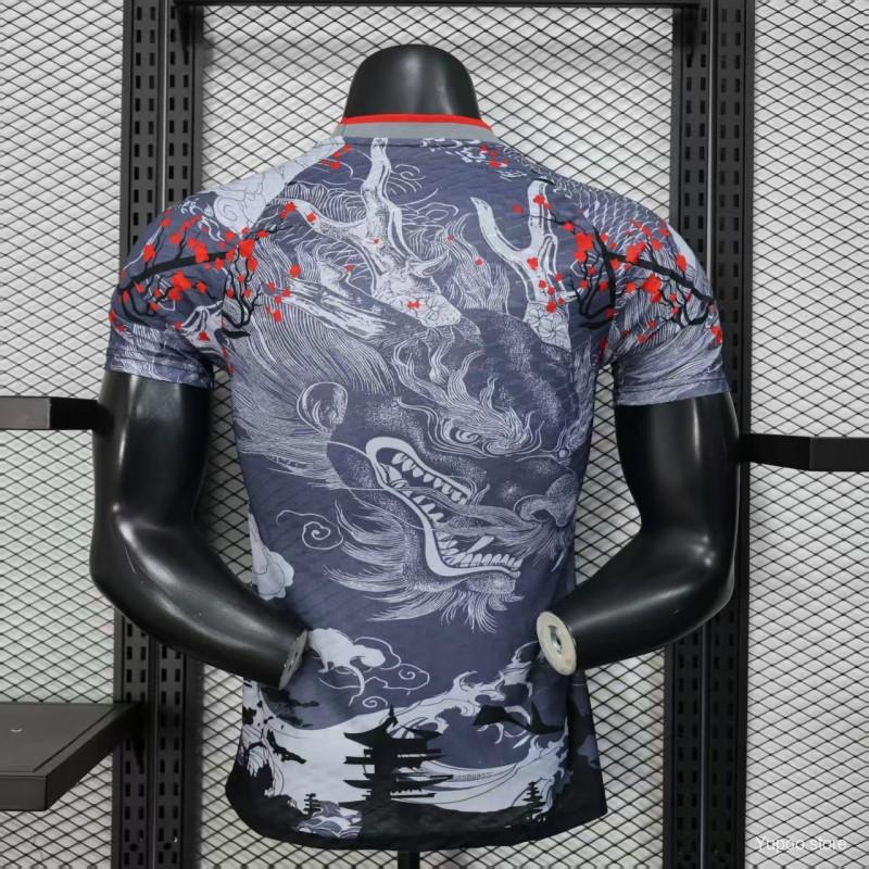 41462fabdab073fc.jpg Player Version 2025 Japan Gray with Traditional Dragon and Cherry Blossom Pattern Jersey - Image 6