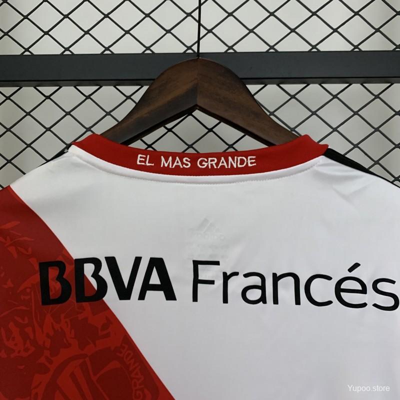 58b9598779d9b8da.jpg 13/14 Retro Long Sleeve River Plate Home Jersey - Image 9