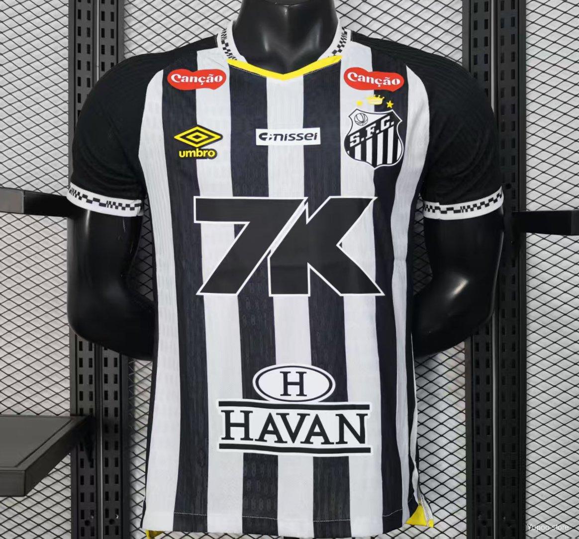 7336ccdeaa424b9bf6582ac4.jpg Player Version 25/26 Santos Away Jersey With Full Sponsors - Image 1