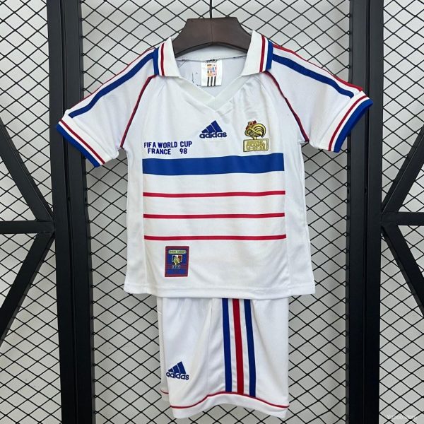 84d0480f1a4e8c4b09323eca.jpg Retro 1998 Kids France Away Size 16-28 Jersey