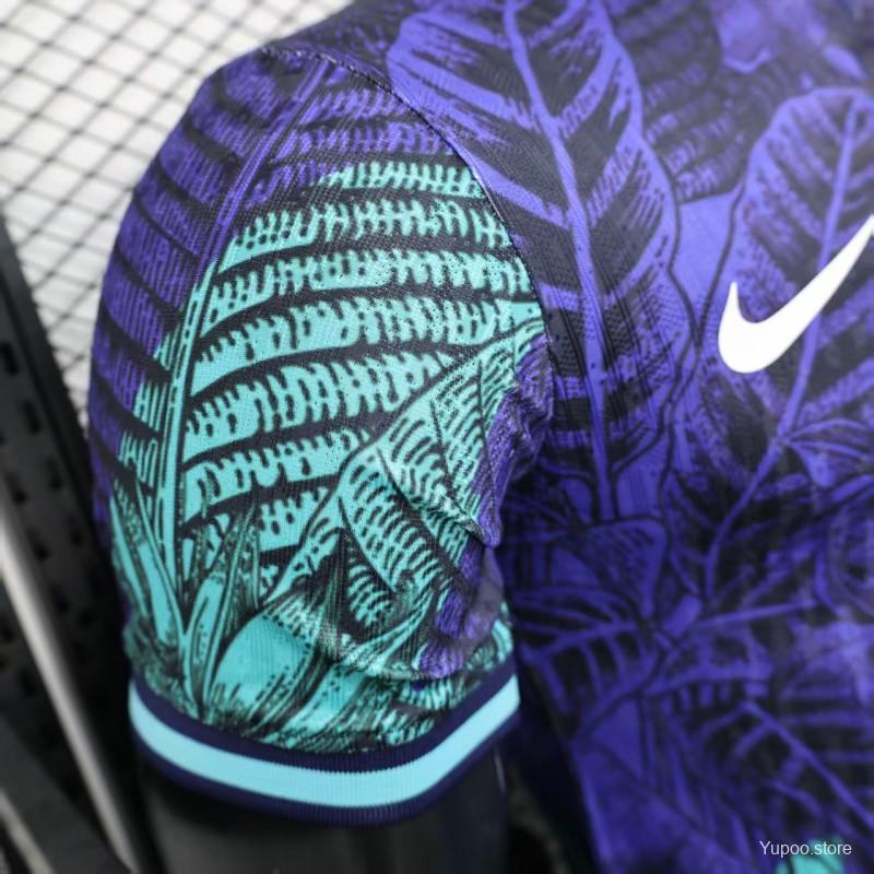 c4a3b330aef243b3.jpg Player Version 2025 Brazil Purple with Tropical Leaf Pattern Jersey - Image 7