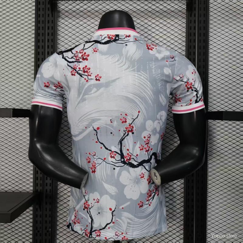 c8efae42ab950ee7.jpg Player Version 2025 Japan White with Fox and Cherry Blossom Pattern Jersey - Image 7