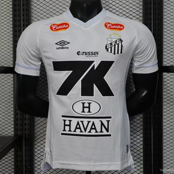 Player Version 25/26 Santos Home Jersey With Full Sponsors