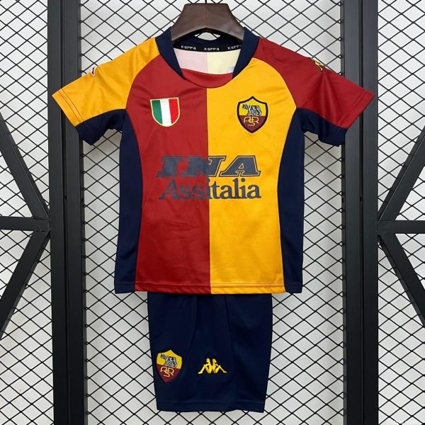 Retro 01/02 Kids Roma Home Size 16-28 Jersey