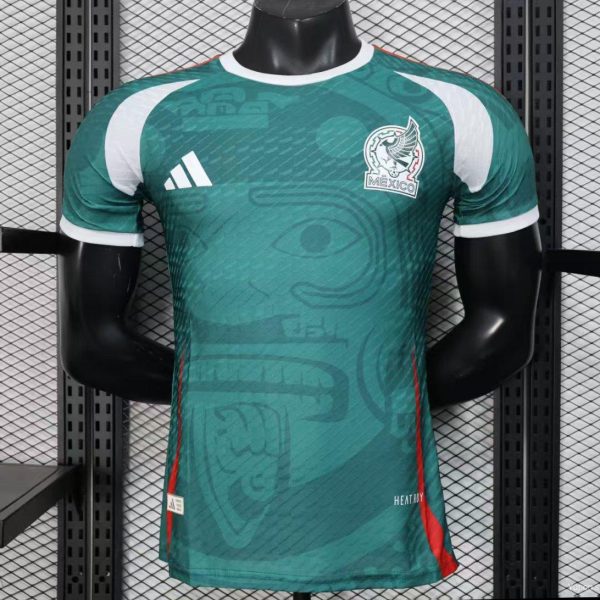 layer Version 2025 Mexico Green with Aztec Serpent Pattern Jersey