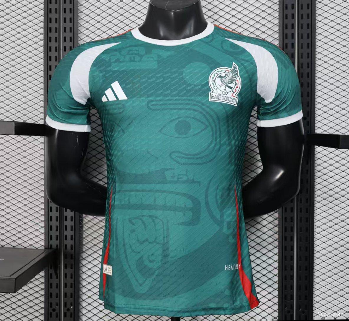 e8603ed97110f7a9695af20f.jpg layer Version 2025 Mexico Green with Aztec Serpent Pattern Jersey - Image 1