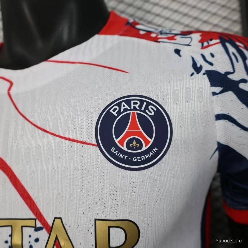 0e8e3686a17920c0.jpg Player Version 25/26 PSG/Paris Saint-Germain White with Abstract Art Pattern Jersey - Image 4