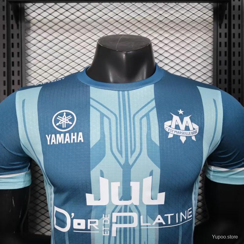 209faf1d4a89a12b.jpg Player Version 25/26 Olympique de Marseille Blue with Geometric Stripes Jersey - Image 4