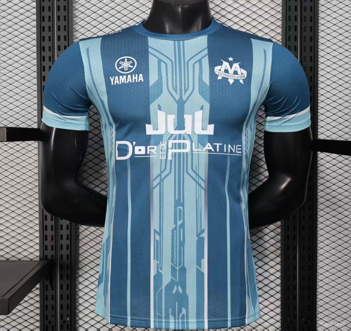 23d20f016f5a126d3ad066fe.jpg Player Version 25/26 Olympique de Marseille Blue with Geometric Stripes Jersey - Image 1