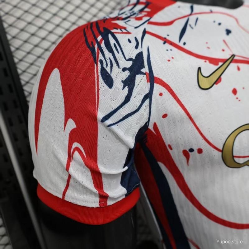 280a83279272ed71.jpg Player Version 25/26 PSG/Paris Saint-Germain White with Abstract Art Pattern Jersey - Image 6