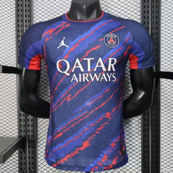 Player Version 25/26 PSG Paris Saint-Germain Blue with Red Lightning Pattern Jersey