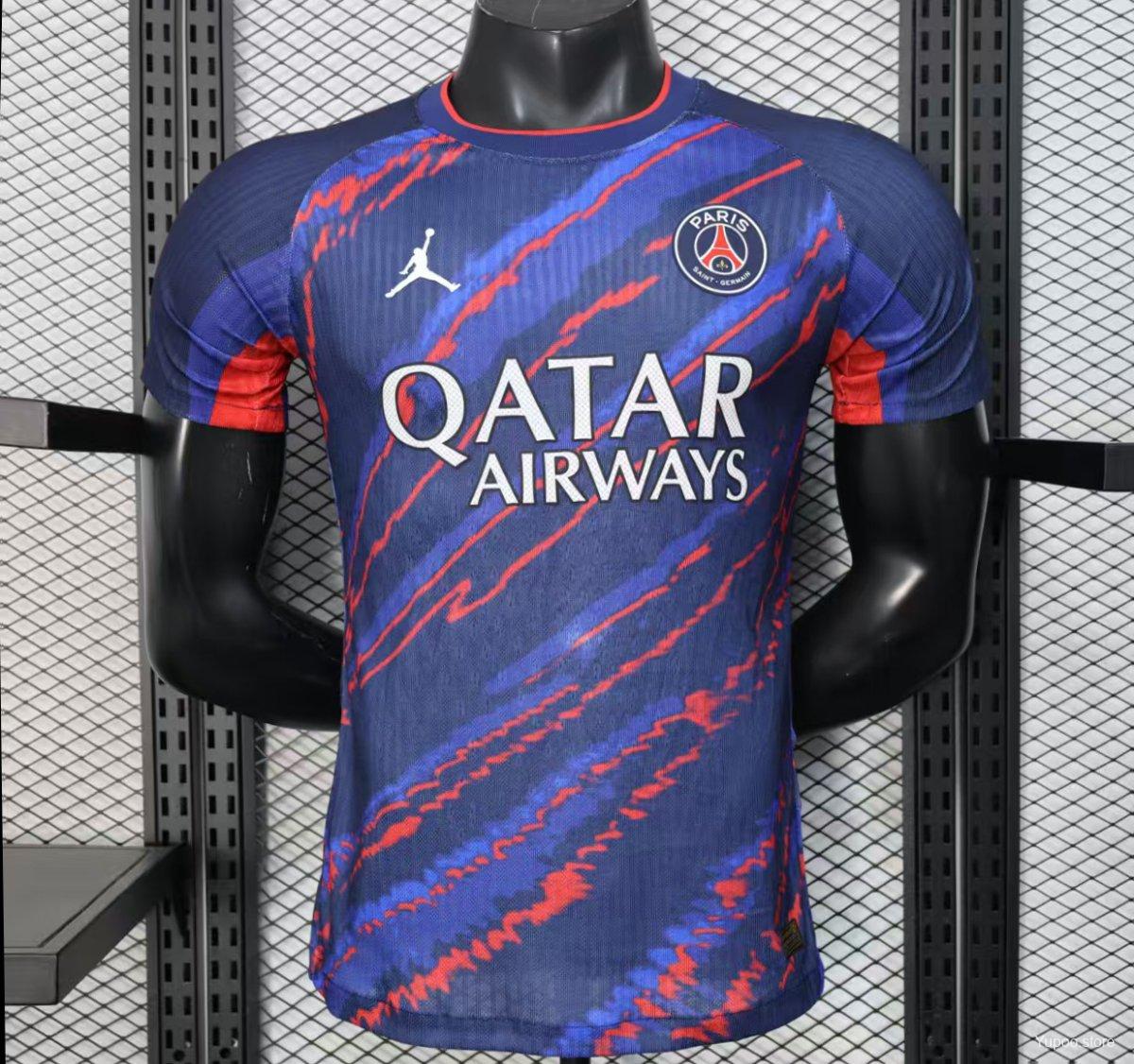 3b0689eb51dc6cf3881eda93.jpg Player Version 25/26 PSG Paris Saint-Germain Blue with Red Lightning Pattern Jersey - Image 1