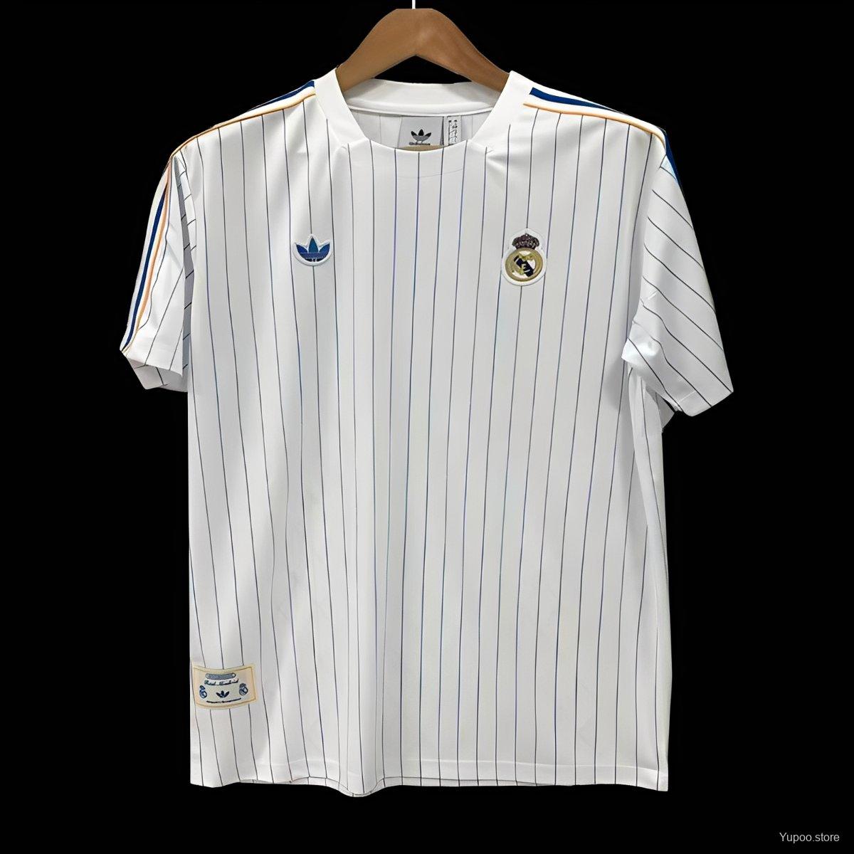 44242e1aa835e0466da70d69.jpg 25/26 Real Madrid Adidas Original Terrace Icons WHITE Jersey - Image 1