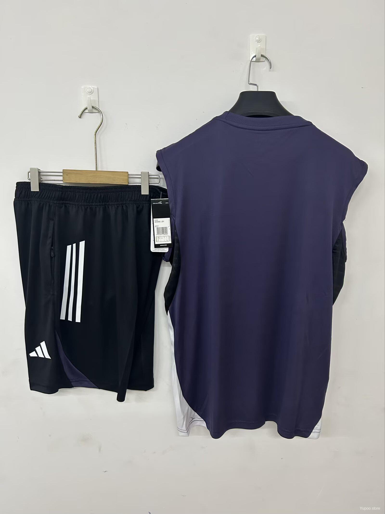 4a674b2c06e22f96.jpg 25/26 Manchester United Vest Jersey Purple+ Shorts - Image 3
