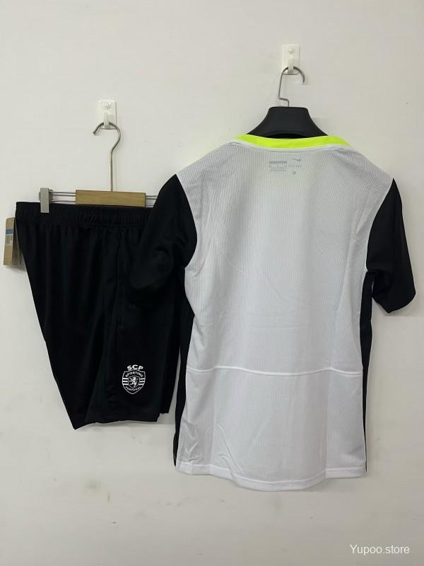 51025ab66c2f8e4f.jpg 25/26 Sporting Lisbon Pre-match Training Jersey Off-white (No Sponsor)+ Shorts - Image 3