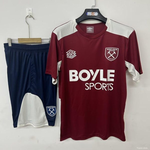 25/26 West Ham United Training Jersey Red+ Shorts