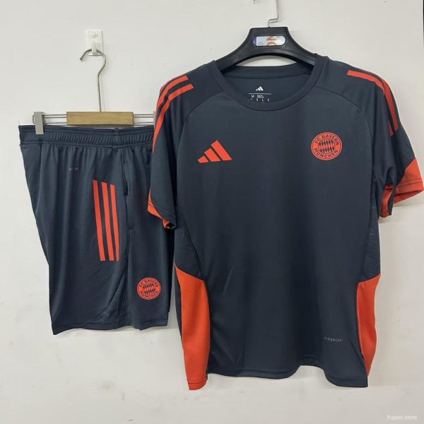 25/26 Bayern Munich Training Jersey Uniform Black Gray + Shorts