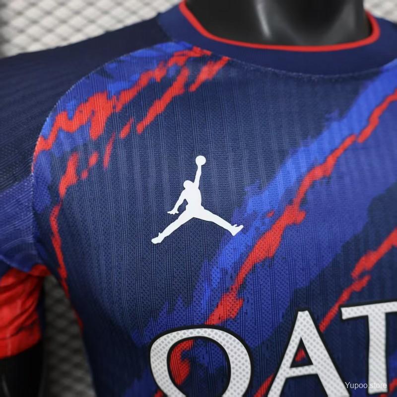 6c00829bed751c6c.jpg Player Version 25/26 PSG Paris Saint-Germain Blue with Red Lightning Pattern Jersey - Image 4