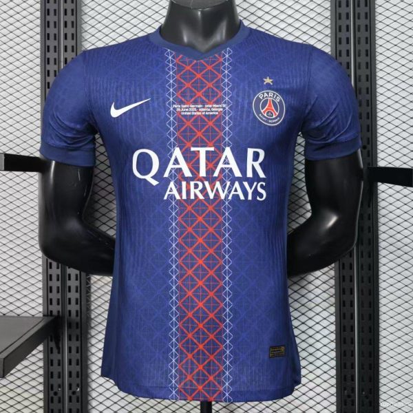 1 Star Player Version 25/26 PSG Home Jersey With Match Date Printing