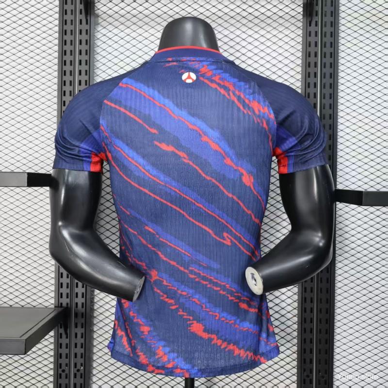 6fe8a04d0328f081.jpg Player Version 25/26 PSG Paris Saint-Germain Blue with Red Lightning Pattern Jersey - Image 5