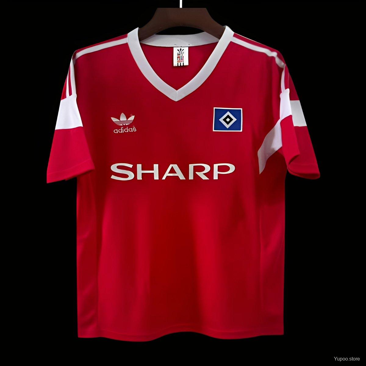 7aeead852b1e0493c11b42f3.jpg Retro 88/89 Hamburger SV Away Red Jersey - Image 1