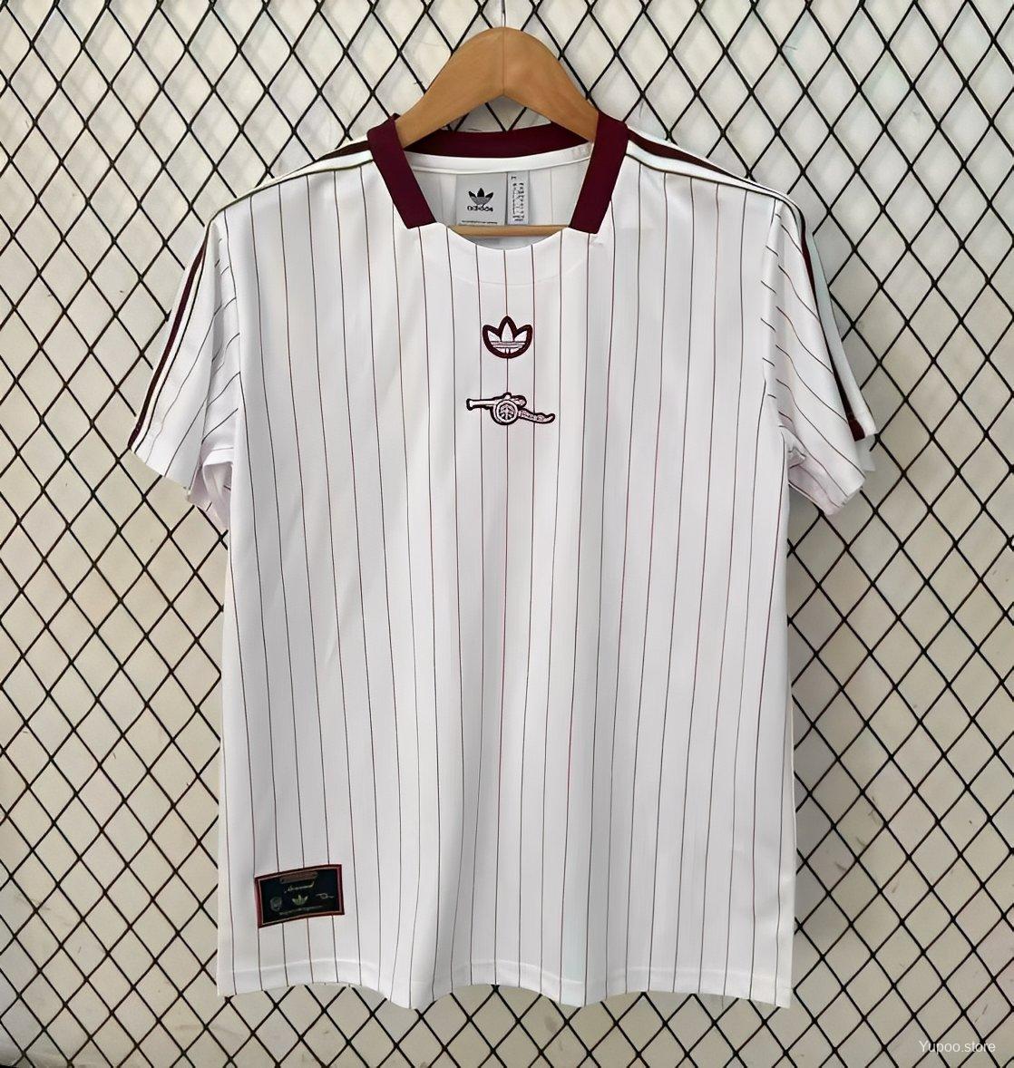 7ebf1b0e7763f21e0cdf8889.jpg 25/26 Arsenal Adidas Original Terrace Icons WHITE Jersey - Image 1