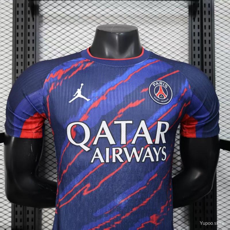 89ccd6438490a1f8.jpg Player Version 25/26 PSG Paris Saint-Germain Blue with Red Lightning Pattern Jersey - Image 10