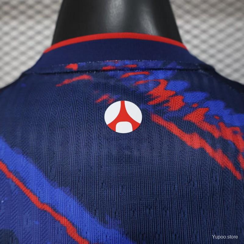 9ae5e5e30278784d.jpg Player Version 25/26 PSG Paris Saint-Germain Blue with Red Lightning Pattern Jersey - Image 3