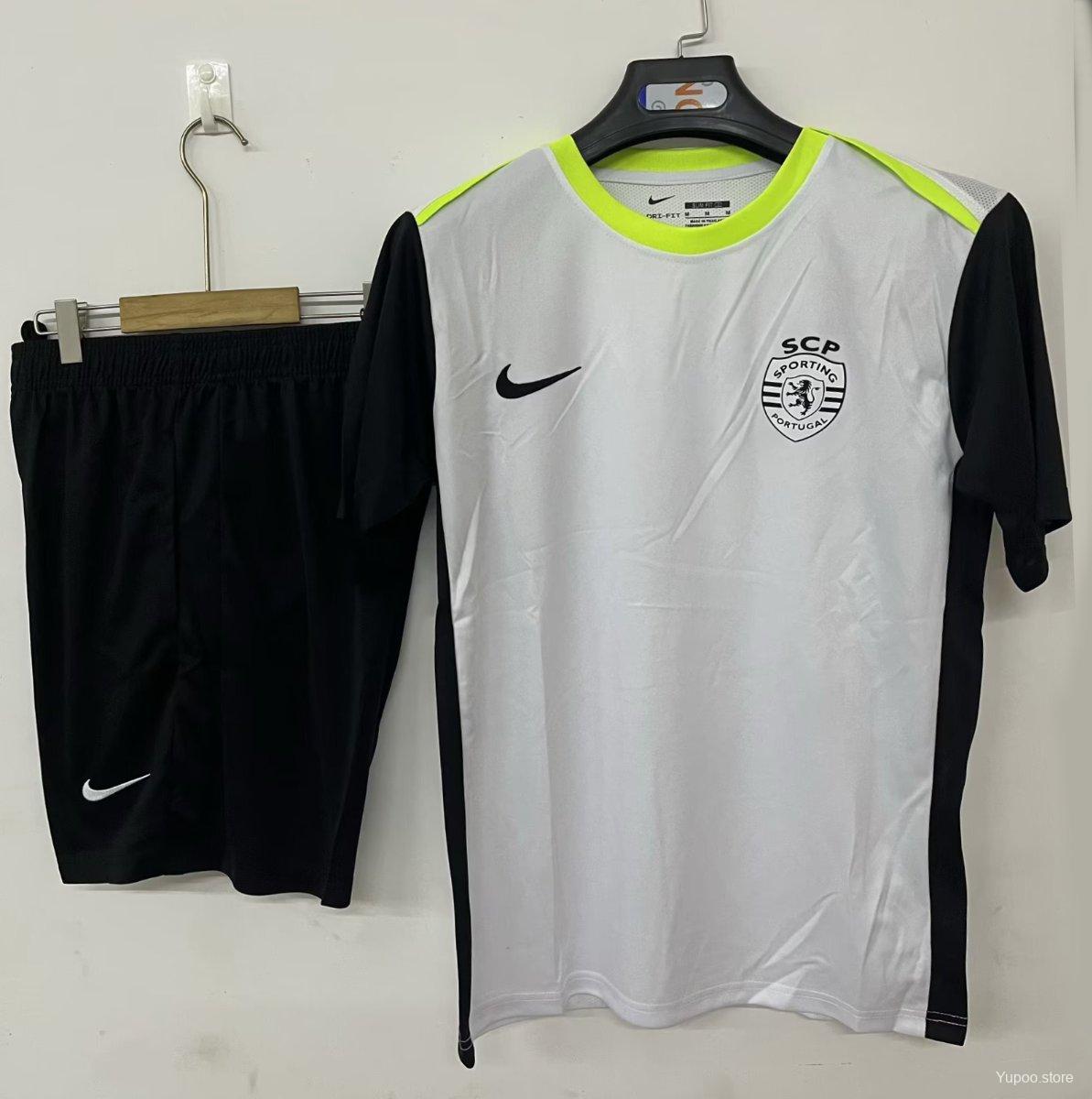 a61274c66875889580c22197.jpg 25/26 Sporting Lisbon Pre-match Training Jersey Off-white (No Sponsor)+ Shorts - Image 1