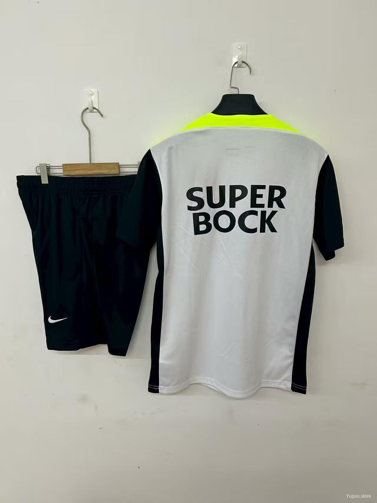 b547c6785dd0b760.jpg 25/26 Sporting Lisbon Pre-match Training Jersey Off-white+Shorts - Image 3