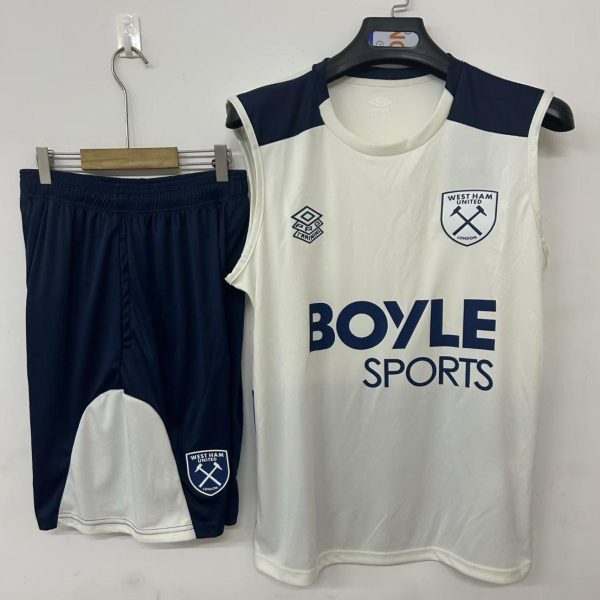 25/26 West Ham United Vest Jersey Beige+ Shorts