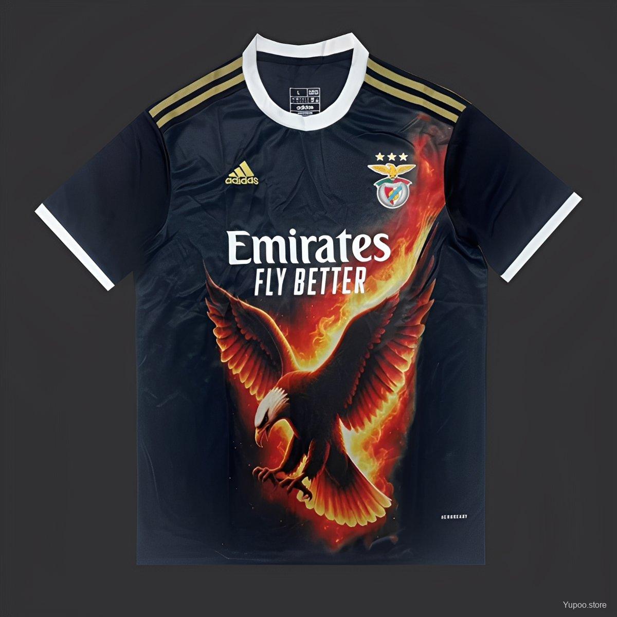 c4e18b40b68f079b688119df.jpg 25/26 SL Benfica Navy with Fire Eagle Jersey - Image 1
