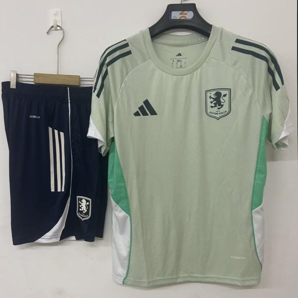 25/26 Aston Villa Pre-Match Jersey Light Green+ Shorts