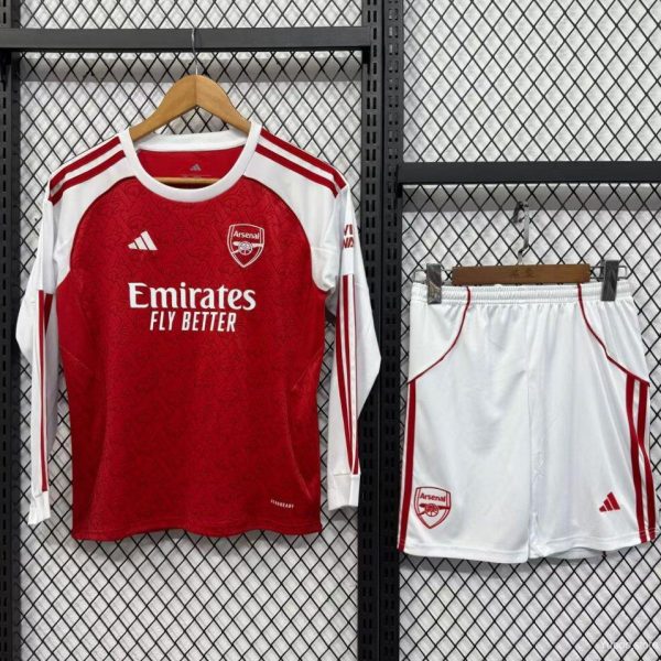 25/26 Kids Arsenal Home Long Sleeve Jersey