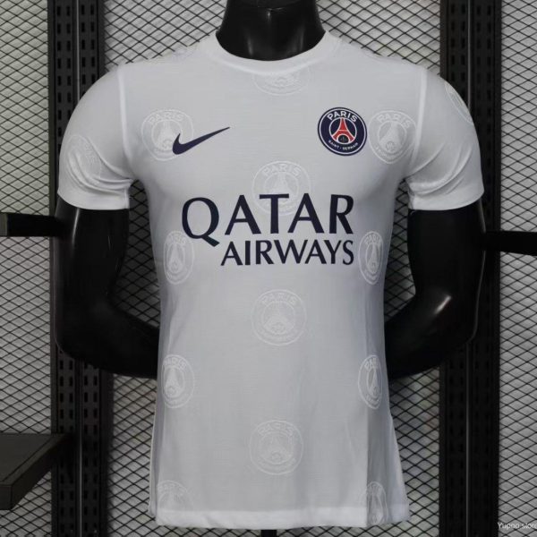 Player Version 25/26 PSG White with Embossed PSG Badge Pattern Jersey