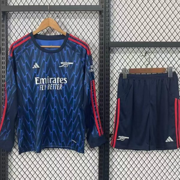 25/26 Kids Arsenal Away Long Sleeve Blue Jersey