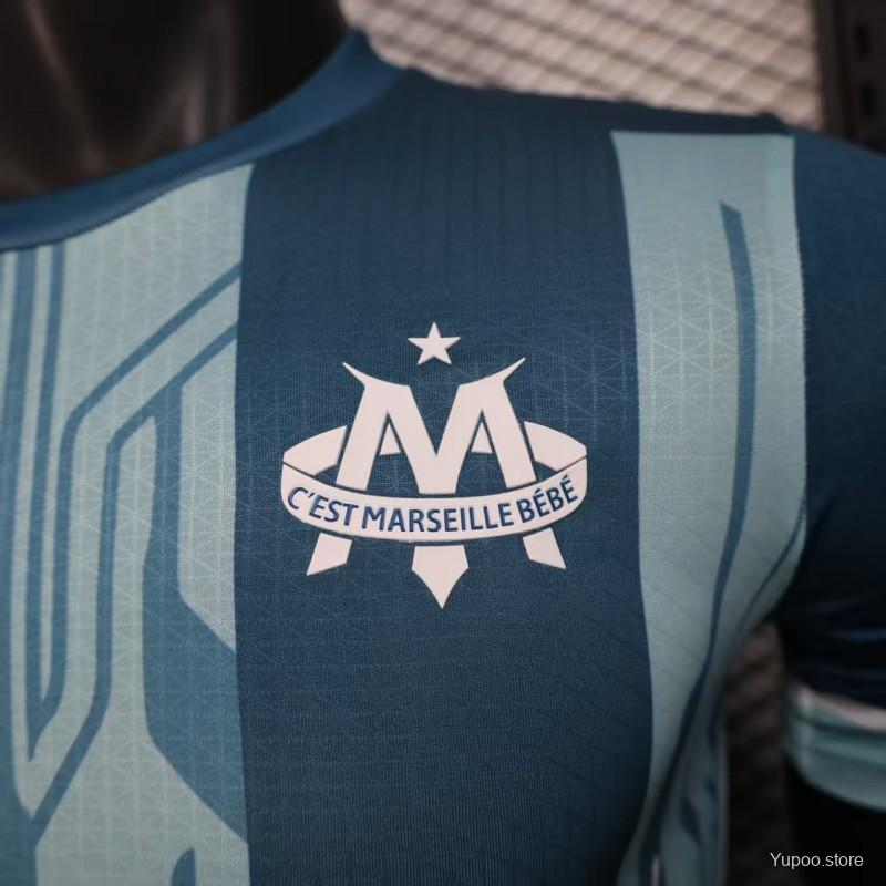 f6b4dff55ee8348a.jpg Player Version 25/26 Olympique de Marseille Blue with Geometric Stripes Jersey - Image 3
